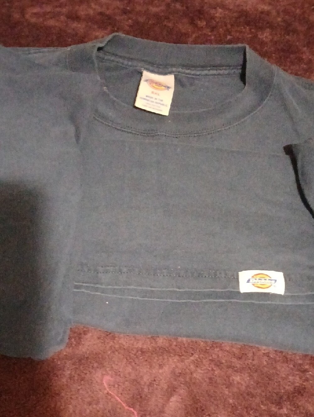 Dickies Navy Blue Crewneck T-Shirt with Logo Tag - Picture 3 of 3